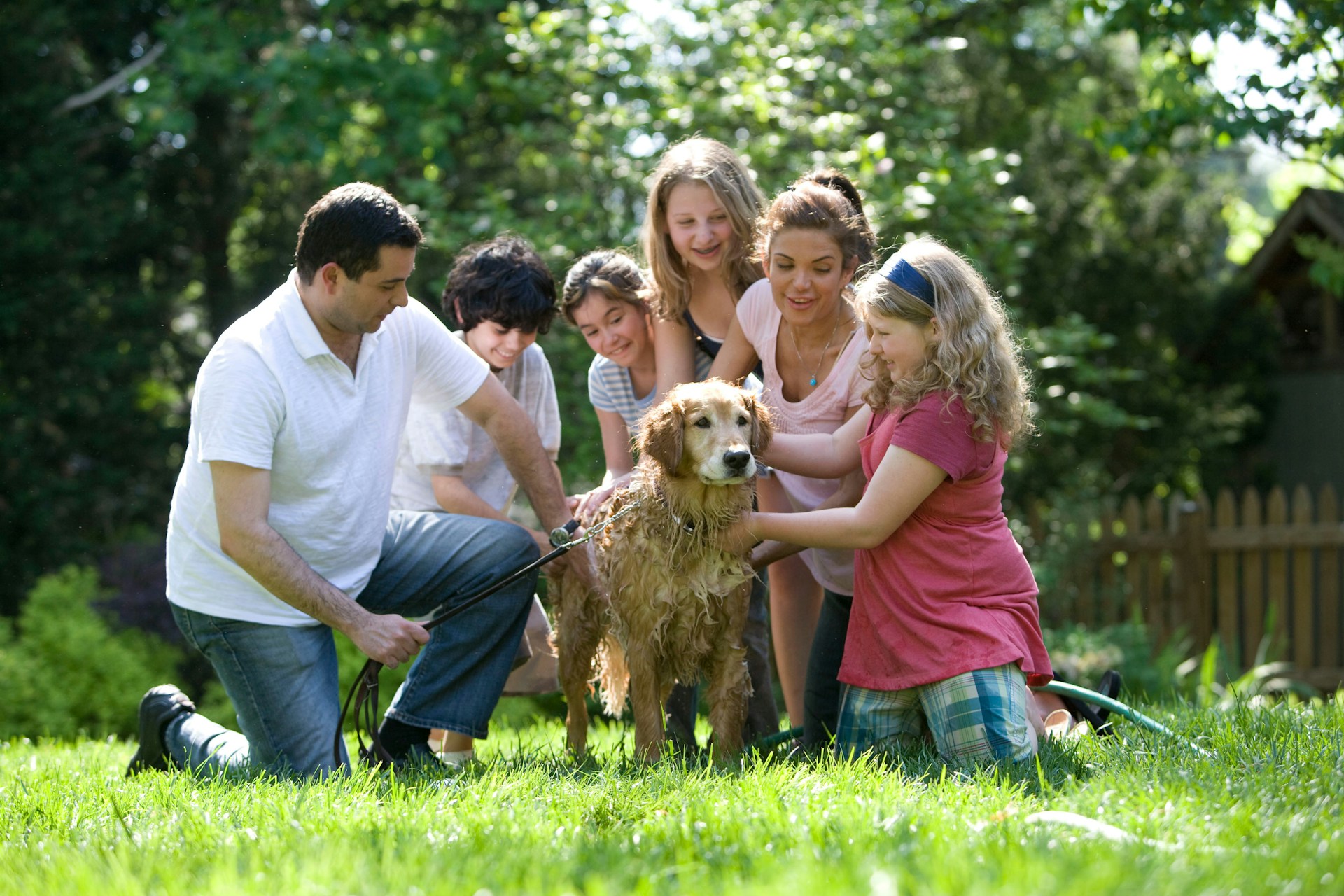 Happy family using Family Space app